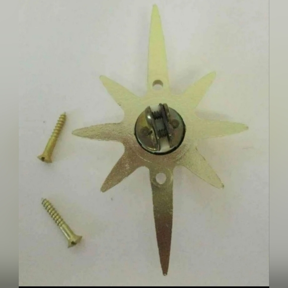 Vintage Escutcheon Eames Atomic Era Gold Starburst Lighted Doorbell Push Button - Picture 2 of 3